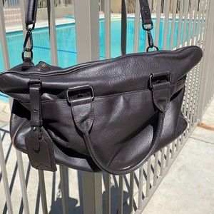 MENS BANANA REPUBLIC BROWN LEATHER BAG TRAVEL